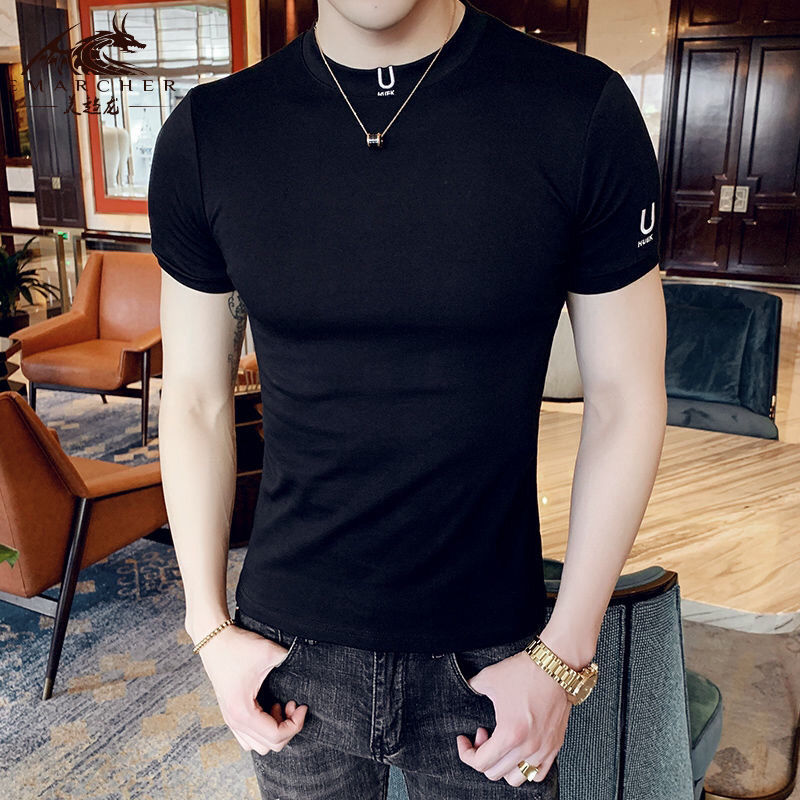 Black T Shirt for Men Plain Cl - огляд і ціна Summer Clothing Wholesale
