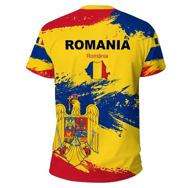 Romania Flag Graphic T Shirt f - огляд і ціна Summer Clothing Wholesale